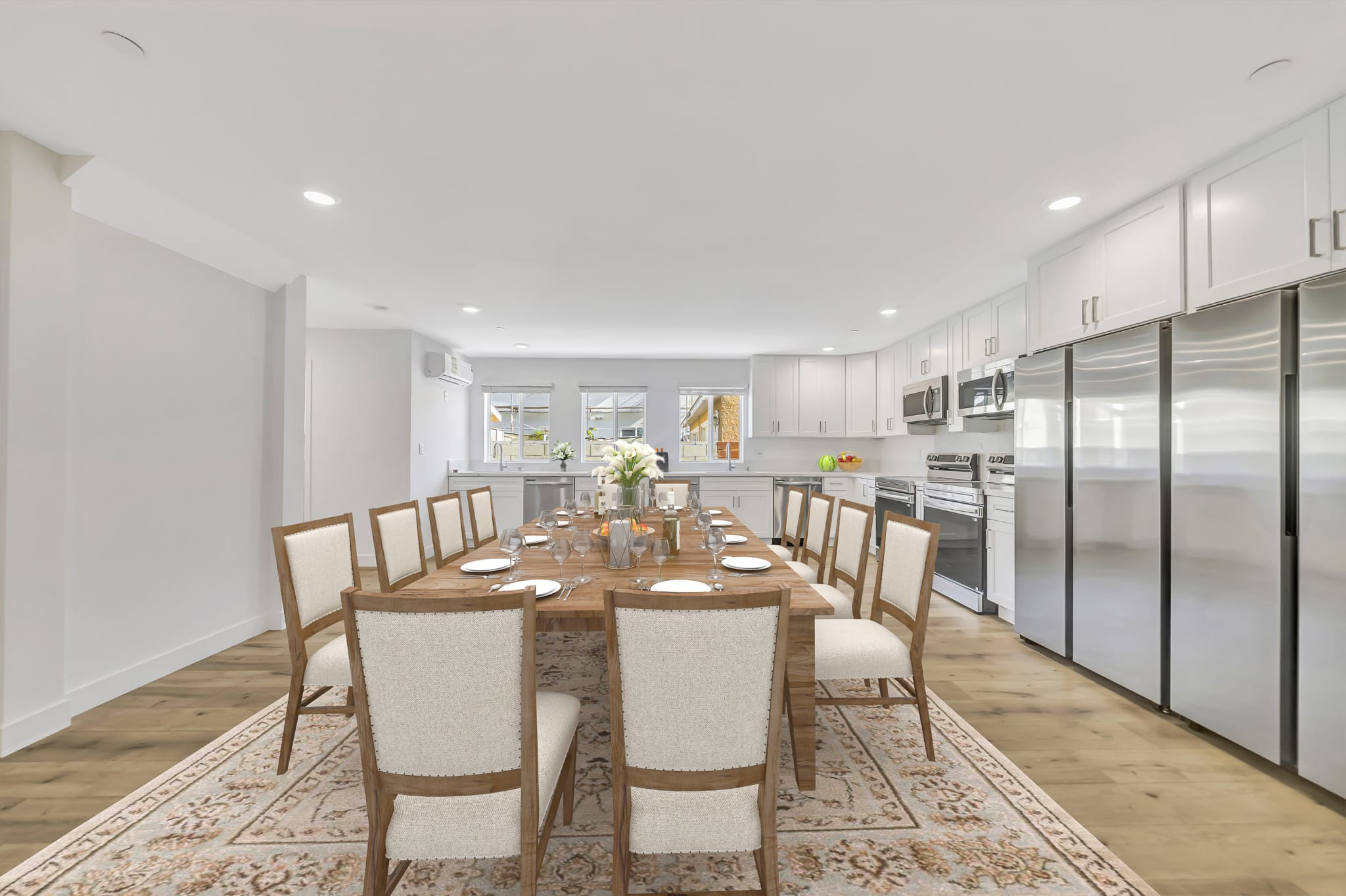 Dining area and refrigerators