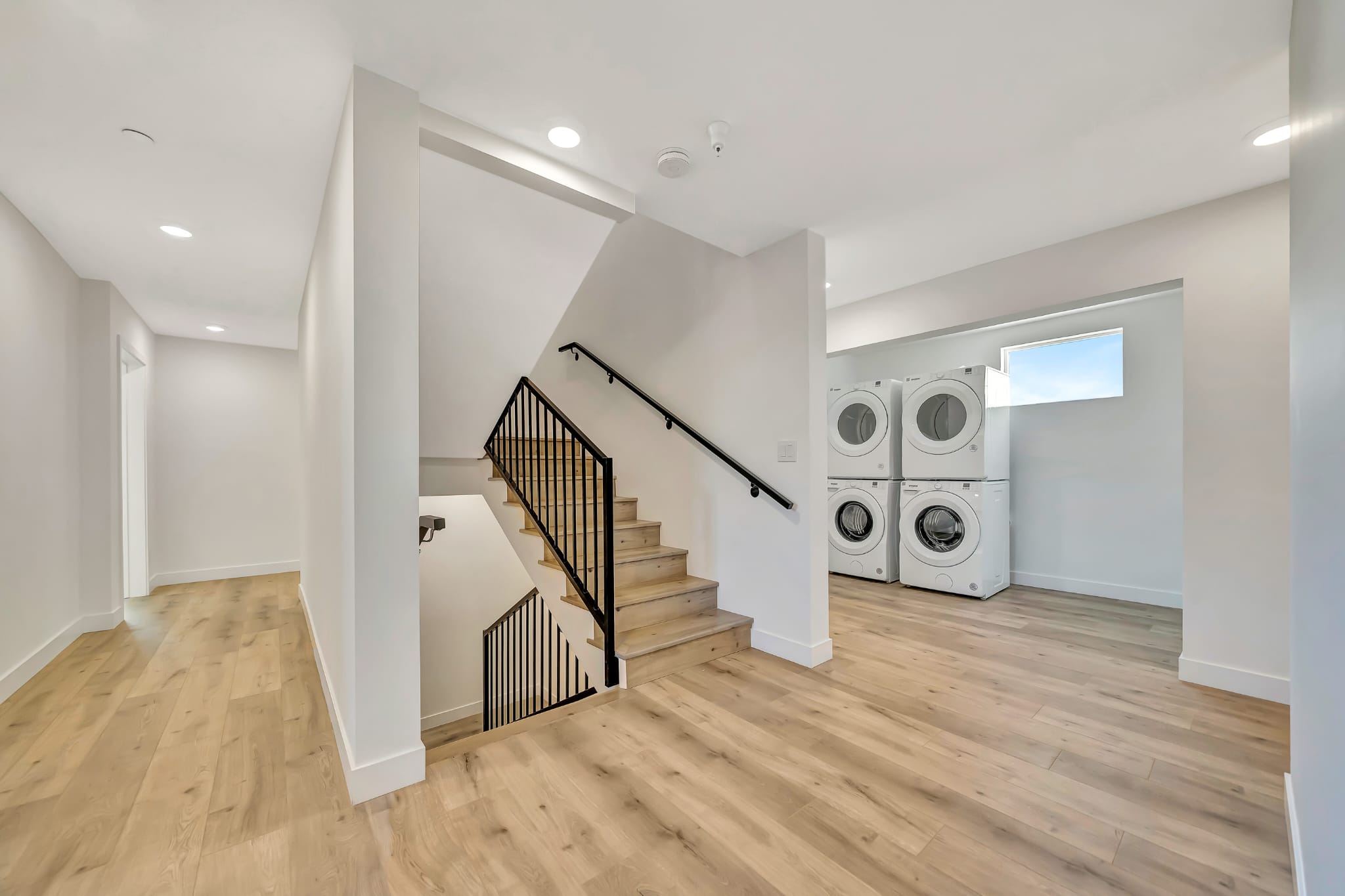 Staircase and laundry alcove